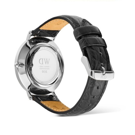 Orologio Daniel Wellington Classic Roman Numerals Date Black Croc Silver