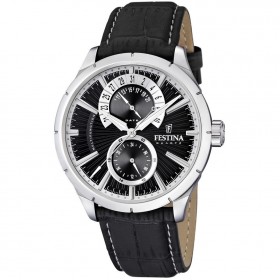 Orologio Uomo Festina Nero/Silver Cinturino Pelle F16573/3