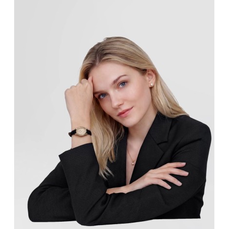 Orologio Daniel Wellington Ophelia Black Lizard Unitone Guilloché Gold