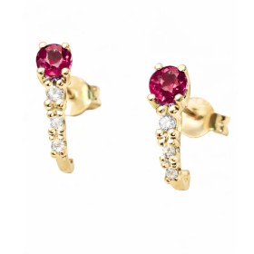 Orecchini Semicerchio Rubini e brillanti