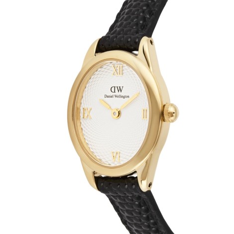Orologio Daniel Wellington Ophelia Black Lizard White Guilloché Gold