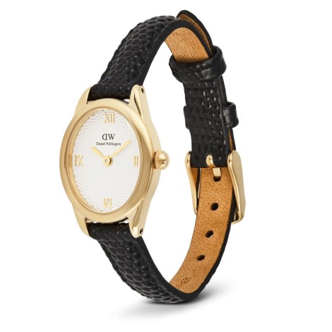 Orologio Daniel Wellington Ophelia Black Lizard White Guilloché Gold