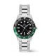 Orologio Daniel Wellington Iconic GMT Link Black Green Ceramic Bezel Silver