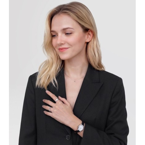 Orologio Daniel Wellington Ophelia Black Lizard White Guilloché Silver