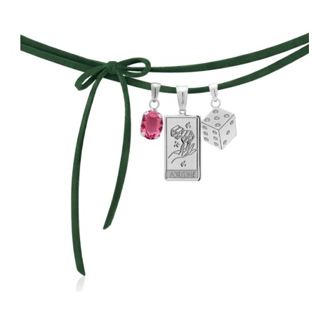 Collana Choker Fortune Cordino Alcantara Swarovski