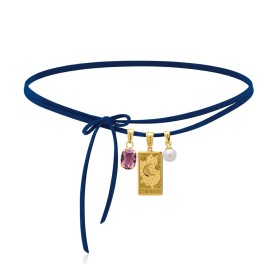 Collana Choker The Moon Cordino Alcantara Swarovski