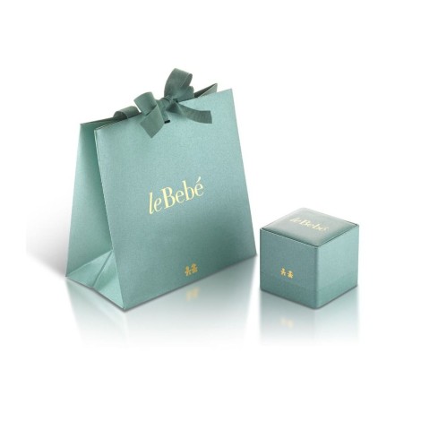 Collana LeBebè Sagoma Bimbo Oro Bianco Diamanti e Cuori Oro Rosa