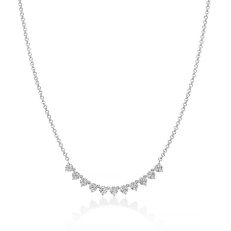 Collana Miluna Unica Neve Argento e Topazi Bianchi CLD4921