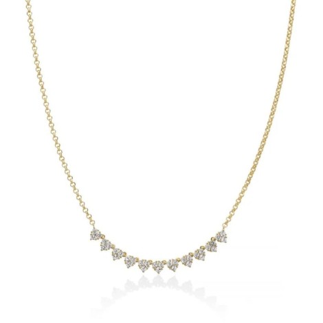 Collana Miluna Unica Neve Argento Dorato e Topazi Bianchi CLD4921G