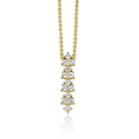 Collana Miluna Unica Neve Argento Dorato e Pendente di Topazi CLD4945G