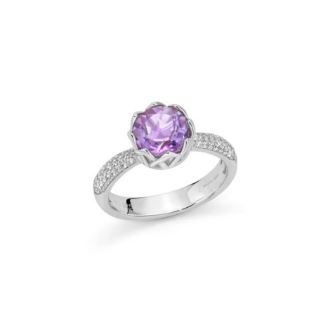 Anello Miluna Unica Colibrì Argento Ametista