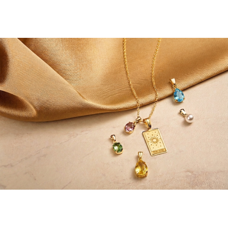 Ciondolo Goccia Azzurro Swarovski Pendente Argento Dorato MiRaggi Amulets