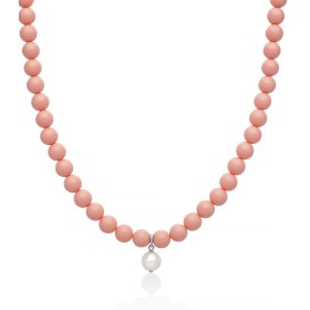 Collana Miluna Pasta di Corallo Rosa E Perla Pendente PCL6779