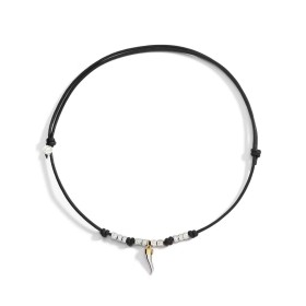 Collana Dodo Granelli e Cornetto Oro Giallo E Argento