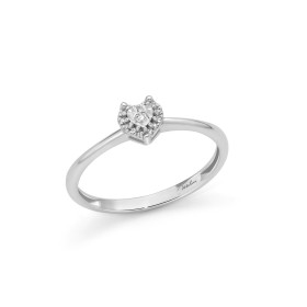 Anello Miluna Cuore Oro Bianco 9kt Diamanti 0,03 ct LID4143X
