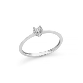 Anello Miluna Cuore Oro Bianco 9kt Diamanti 0,023 ct LID4142X