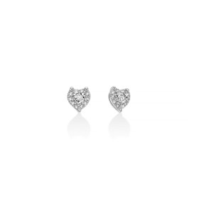 Orecchini Miluna Cuore Oro Bianco 9kt Diamanti 0,047 ERD3302X