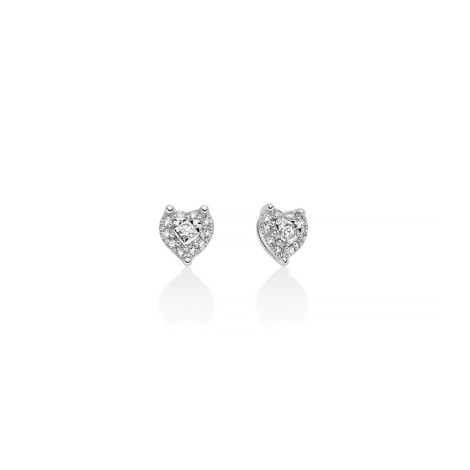 Orecchini Miluna Cuore Oro Bianco 9kt Diamanti 0,047 ERD3302X