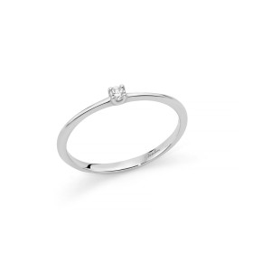 Anello Solitario Miluna Diamanti Oro Bianco 18Kt e Diamante 0,05 ct
