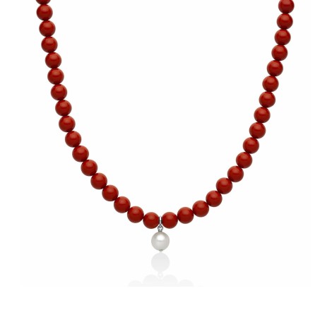 Collana Miluna Filo Perle Pasta Di Corallo PCL6778