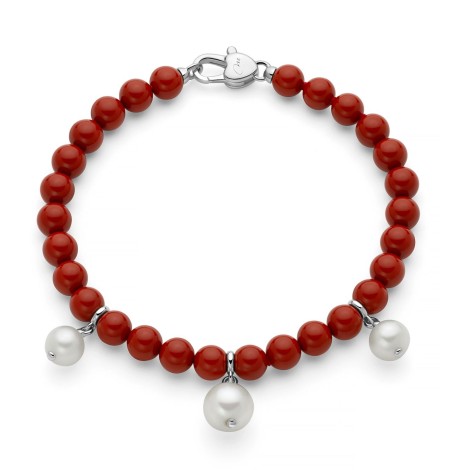 Bracciale Miluna Pasta di Corallo e Perle PBR3739