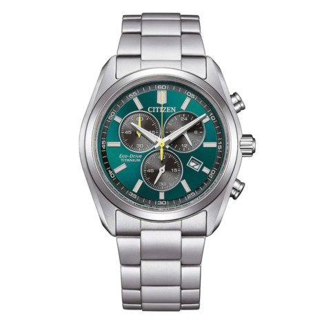 Orologio Citizen Crono Super Titanio 26 Verde AT2590-59X