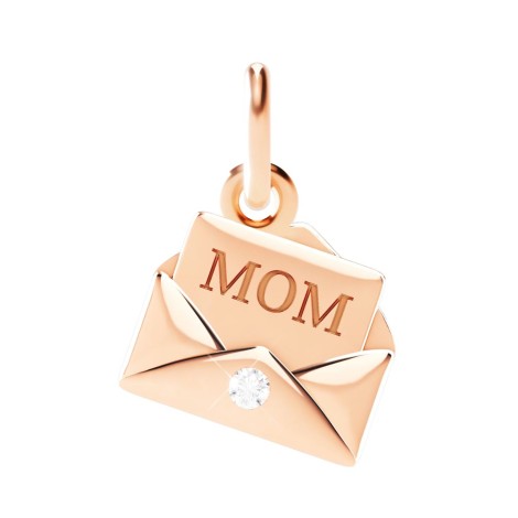 Ciondolo Dodo Lettera Oro Rosa 9kt e Diamante Festa Della Mamma