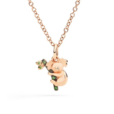 Ciondolo Dodo Koala Oro Rosa 9kt E Tsavoriti