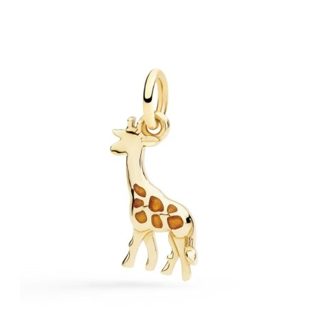 Ciondolo Dodo Giraffa Oro Giallo E Smalto