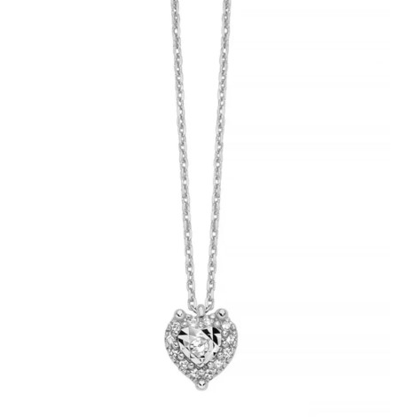 Collana Miluna Cuore Oro Bianco 9kt Cuore Di Diamanti CLD5315X