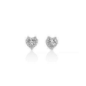 Orecchini Miluna Cuore Oro Bianco 9kt Diamanti 0,06 ERD3303X