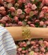 Bracciale Rigido Bangle Aperto Fiori Acciaio Dorato