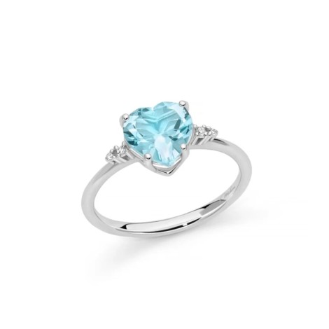 Anello Miluna Gemma del Cielo e Diamanti Oro Bianco 9kt LID3746X