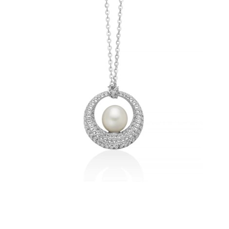 Collier Miluna Venere Pendente Argento Perla E Topazi PCL6870