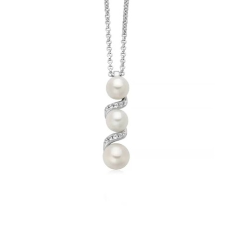 Collana Miluna Eclissi Pendente Argento Perla E Topazi PCL6761