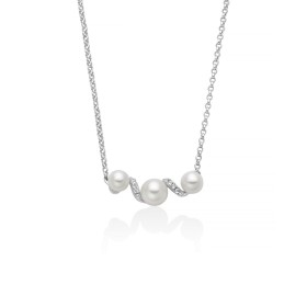 Collana Miluna Eclissi Centrale Tre Perle E Topazi Argento PCL6877