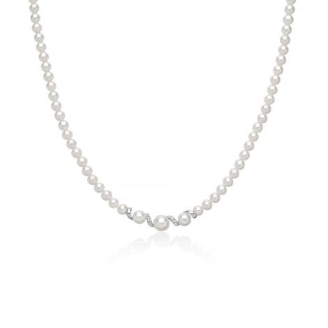 Collana Miluna Eclissi Filo Di Perle Topazi E Argento PCL6890