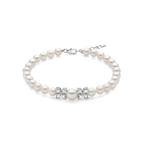 Bracciale Miluna Anastasia Filo Di Perle Argento e Topazi PBR3803