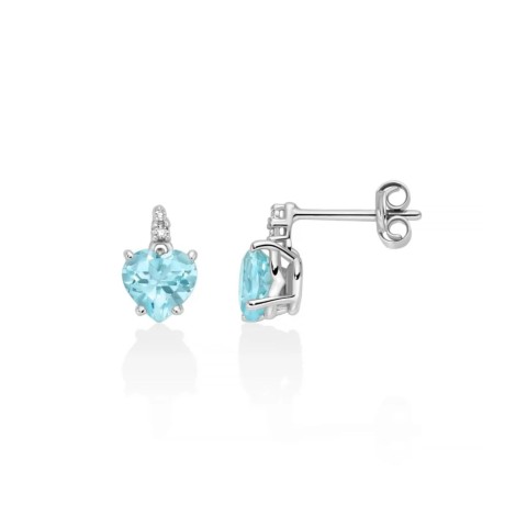 Orecchini Miluna Gemma Del Cielo A Cuore E Diamanti Oro Bianco 9kt ERD2815X