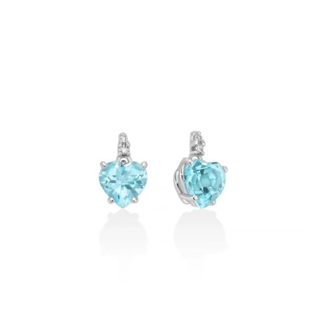 Orecchini Miluna Gemma Del Cielo A Cuore E Diamanti Oro Bianco 9kt ERD2815X