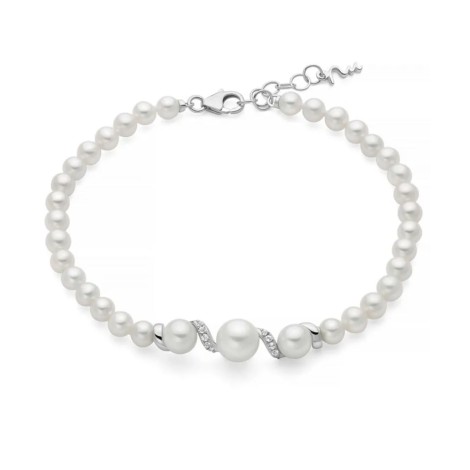 Bracciale Miluna Eclissi Filo Di Perle Argento e Topazi PBR3798