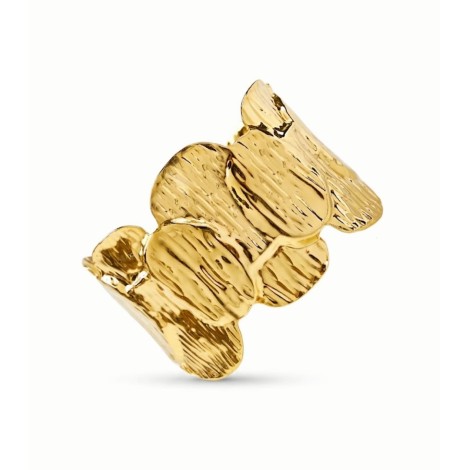 Bracciale Rigido Bangle Martellato Acciaio Dorato