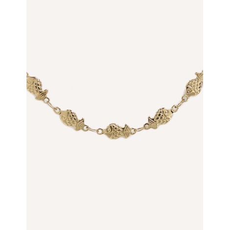 Collana Mini Pesci Acciaio Dorato