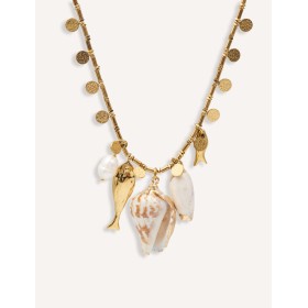 Collana Conchiglie Pendenti Acciaio Dorato