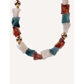 Collana Multicolor Acciaio Dorato