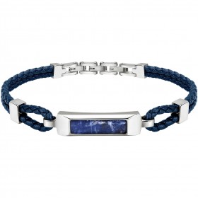 Bracciale Uomo Morellato Lux Blu Pelle SASV04