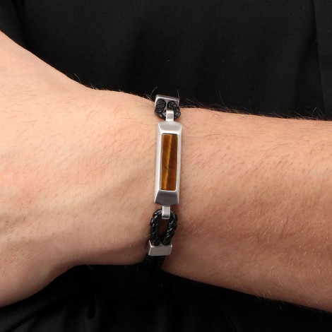 Bracciale Uomo Morellato Lux Tiger Pelle SASV05