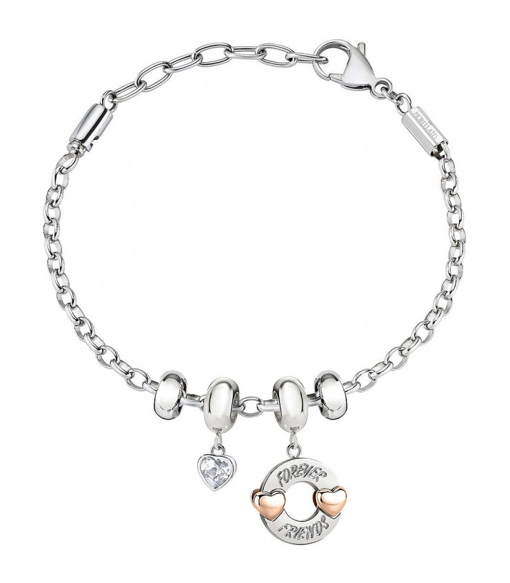 Morellato Bracciale Donna Collezione DROPS In Acciaio E Cristalli - SCZ1112, Lunghezza 20,3 Cm Con Chiusura A Moschettone