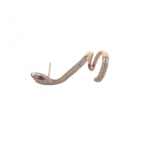 Orecchino Donna Mono-Ear Cuff Raggi Serpente Argento 925 Rosato