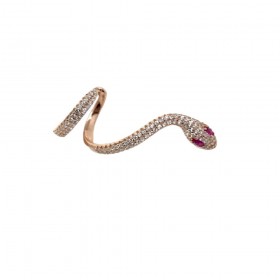 Orecchino Donna Mono-Ear Cuff Raggi Serpente Argento 925 Rosato